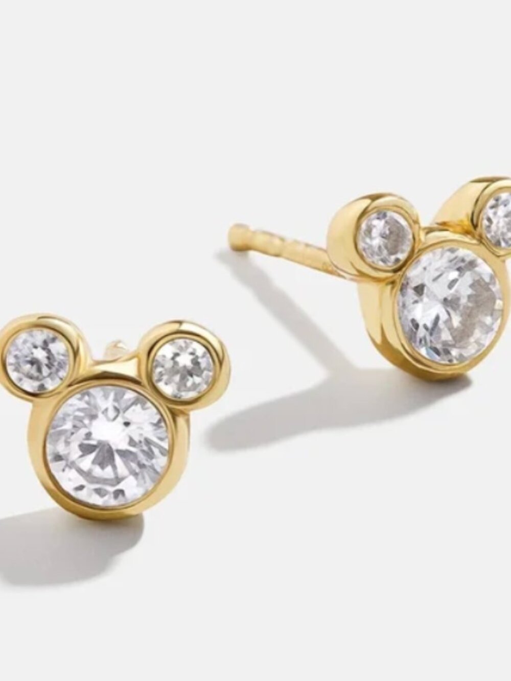 Mickey Mouse Disney 18K Gold Plated Sterling Silver & Cubic Zirconia Studs